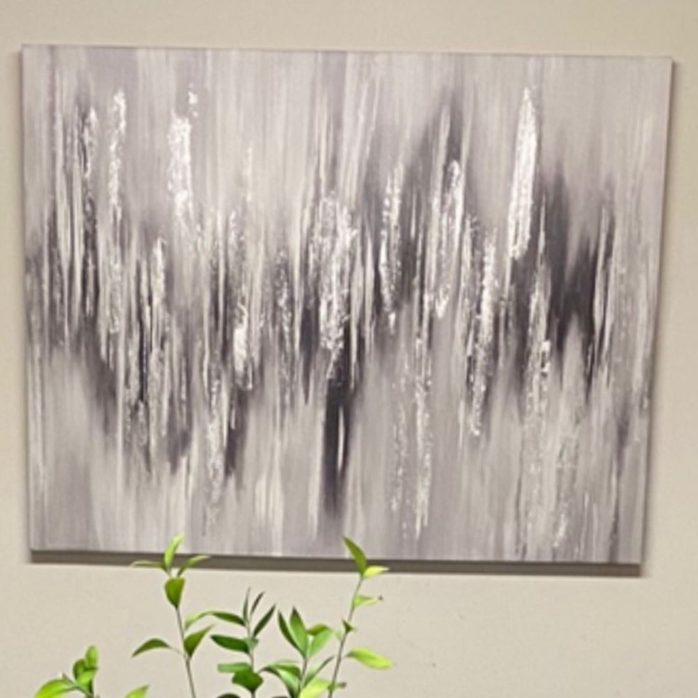 Black sliver gray and white wall art/canvas